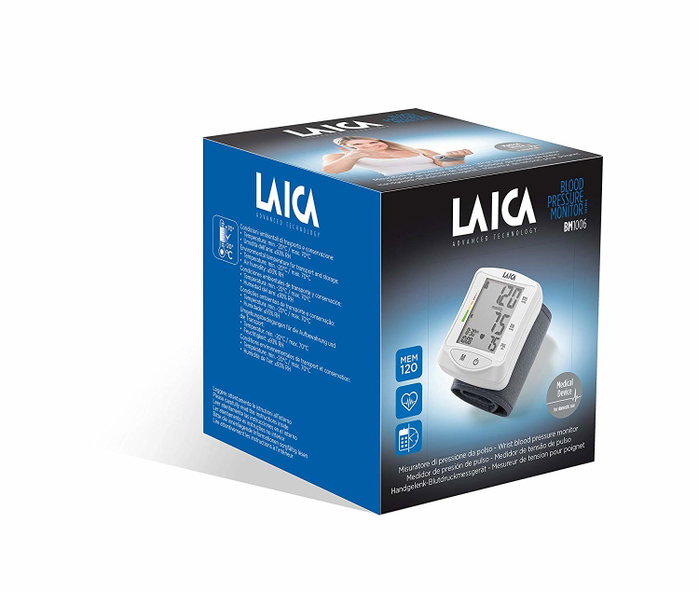 Laica Tensiómetro de Muñeca BM1006 Blanco/Gris